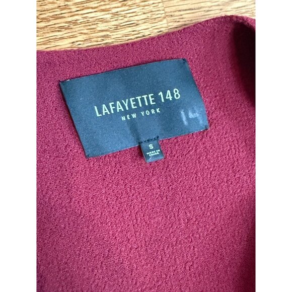 Lafayette‎ 148 Womens 100% Wool Burgundy Red Open Front Cardigan - Picture 11 of 15